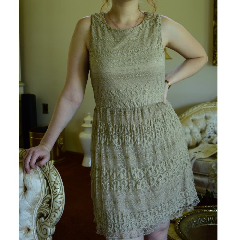 Gold Lace Dress